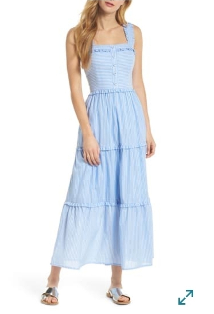 𝅺gal Meets Glam Slender Straps Stripe Dress